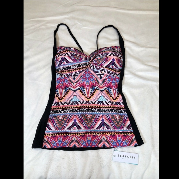 NWT Seafolly Sahara Twist Front Tankini swim top - Picture 3 of 8